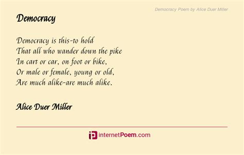 Democracy Poem by Alice Duer Miller