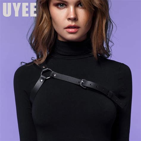 Uyee Harajuku Bust Garter Prom Dress Leather Harness Strappy Body