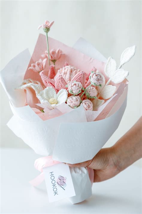 Pink King Protea Bouquet Kit With Pdf Pattern Hookok