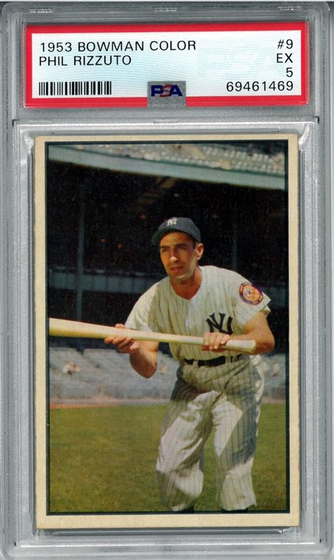 Phil Rizzuto 1953 Bowman Color Baseball Card 9 PSA Graded 5 EX EBay