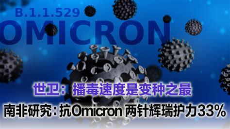 【新冠疫情·重点看】 南非研究：抗omicron 两针辉瑞护力剩33 世卫：omicron感染潮或数周后达高峰！ 988