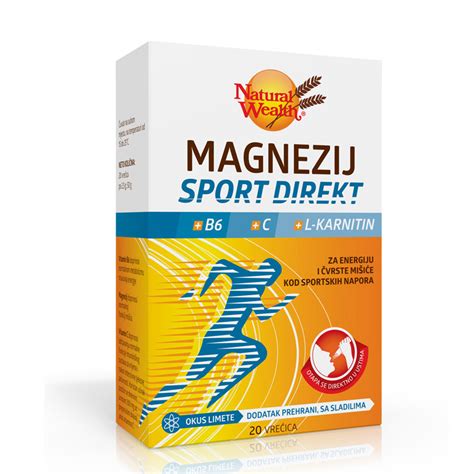 Natural Wealth Magnezij Sport Direkt B6 C L karnitin vrećice a20