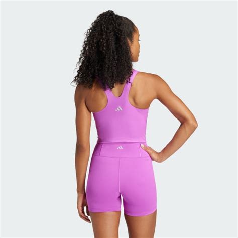 Adidas All Me Medium Support Long Line Bra Tank Top Purple Free