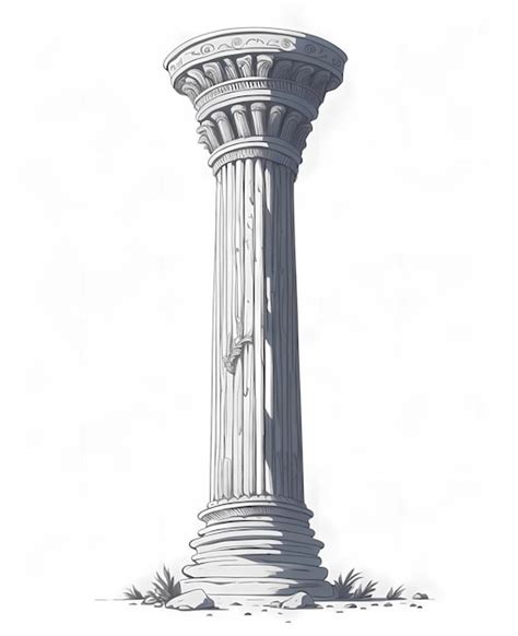 Premium Vector An Antique Greek Column Hand Drawn In Adorable Style