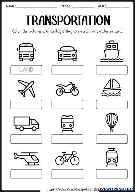 Transportation Online Exercise For Grade 3 Live Worksheets Worksheets Library