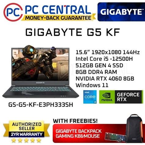 Gigabyte G Kf E Ph Sh Rtx Gaming Laptop Fhd Ips Hz