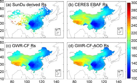 Spatial Distribution Of Multiyear Mean Monthly Surface Solar Radiation