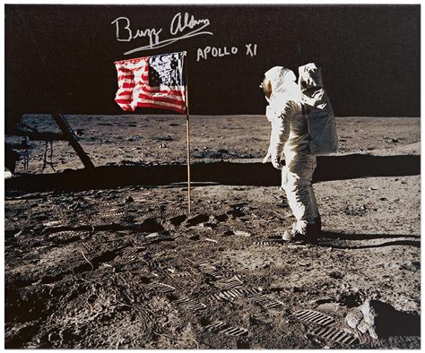 Lot Detail Buzz Aldrin Signed Canvas Of The Iconic Apollo Image