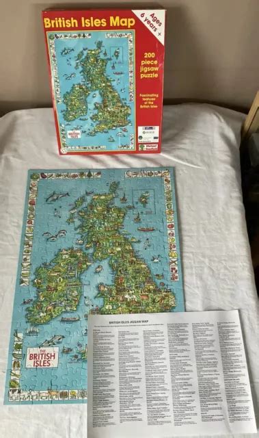 RETRO BRITISH ISLES Map 200 Large Piece Jigsaw Puzzle Michael