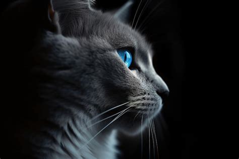 Gato con ojos azules mirando a la cámara Foto Premium