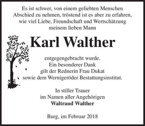 Traueranzeigen Von Karl Walther Abschied Nehmen De