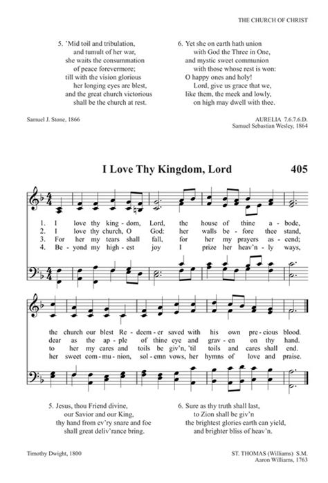 Trinity Psalter Hymnal 405. I love thy kingdom, Lord | Hymnary.org