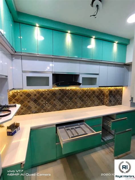 Modern L Shaped Wooden Modular Kitchen At Rs 1200 Sq Ft In Greater