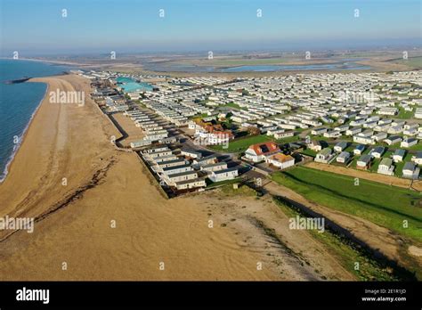 Aerial Photo Along The Beach At Selsey In Southern England With The