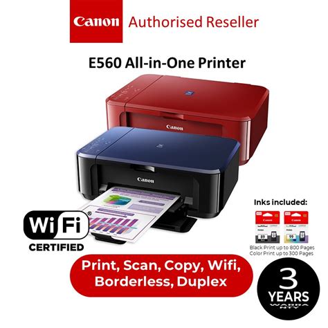 Canon Pixma E560 Advanced Auto Duplex All In One Wireless Printer