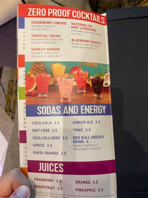 A Look At Royal Caribbean S New Fleetwide Drink Menu Royal Caribbean Blog