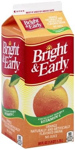 Bright and Early Orange Flavored Drink - 59 oz, Nutrition Information ...