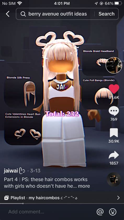 Roblox Hair Combo ⭐️ Roblox Codes Roblox Roblox Roblox