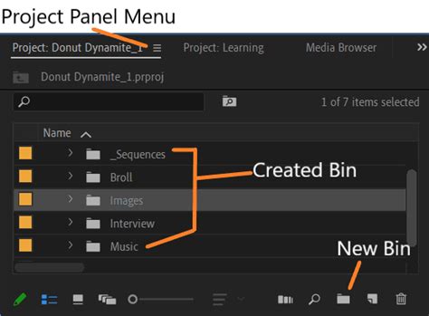 Working With Bins Adobe Premiere Pro MyMusing