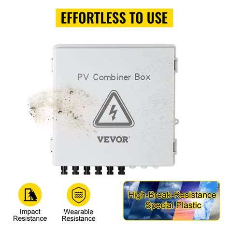 Vevor Pv Combiner Box 6 String Solar Combiner Box With 15a Rated Current Fuse 125a Circuit