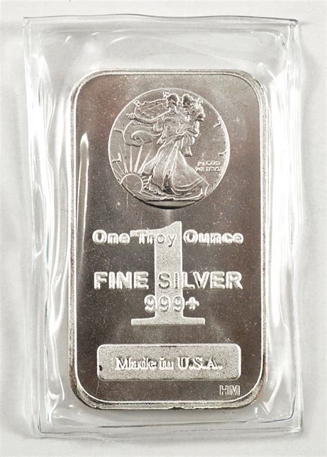 One Troy Ounce 999 Fine Silver Bar Walking Liberty Design