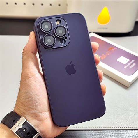 Nova Cor Roxo Capa De Telefone De Vidro Fosco AG PROSTEEL