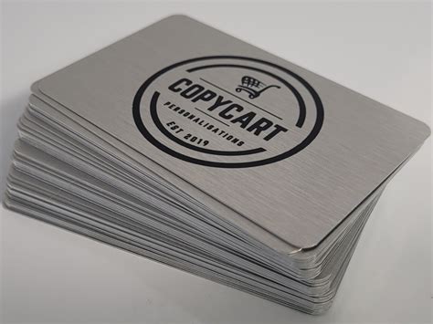 Silver Aluminium Metal Business Cards Personalised Custom Etsy