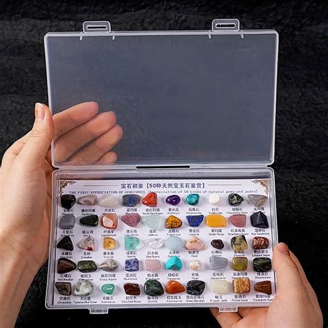 Rock Collection Box For Kids Natural Gemstone Crystal Sets Mineral