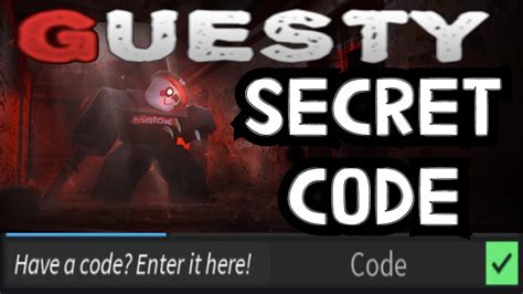 Roblox Secret Code In Guesty Chapter 6 Youtube