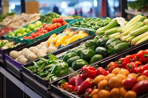 Premium Photo Fruits And Vegetables At City Market