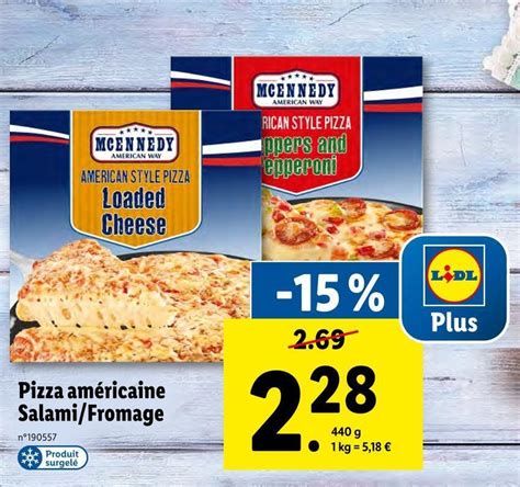 Promo Mcennedy pizza américaine salami fromage chez Lidl