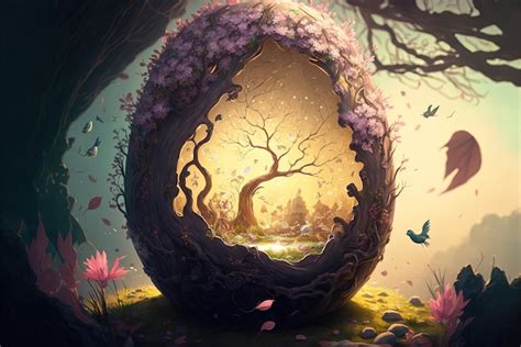 Premium Photo An Epic Fantasy Illustration Featuring An Easter Egg