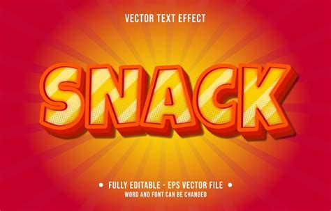 Premium Vector Editable Text Effect Templates Snack Orange And Red