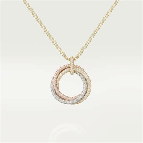 Crn Trinity Necklace White Gold Yellow Gold Rose Gold