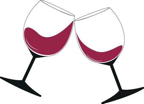 Two Glasses Of Red Wine In Tilt Clinking Glasses Of Celebration Toast 13797948 Vector Art At