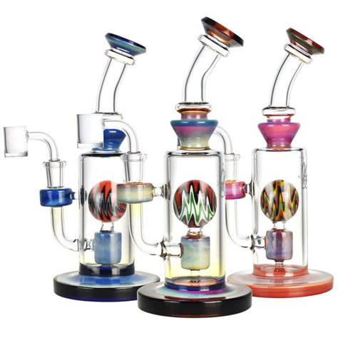 Pulsar Jupiter Atmosphere Glass Dab Rig | 9.5" | 14mm F | Colors Vary