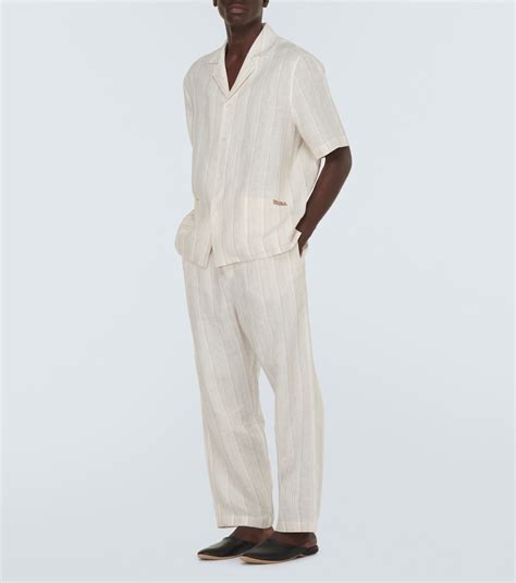 Striped Linen Pajamas In White Zegna Mytheresa