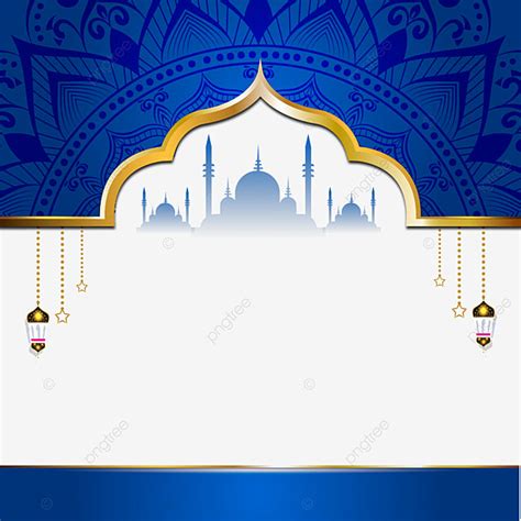 An Islamic Background With Mosques And Blue Sky In The Background