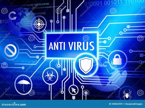 Antivirus Themed Concepts And Blue Background Stock Image Image Of