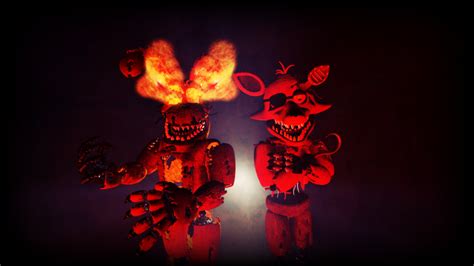 Sfm Posterjack O Bonnie And Withered Foxy By Desertwolf27 On Deviantart