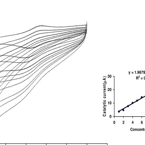 Cyclic Voltammograms Of Thionin Mwcnts Modified Gc Electrode At Scan