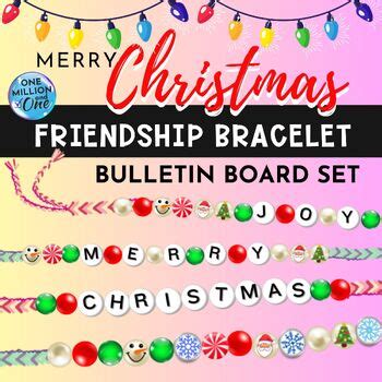 Christmas Friendship Bracelet Bulletin Board Kit Alphabet Beads