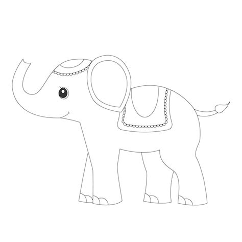 Premium Vector Elephant For Coloring Bookvector Illustrationisolated On White Background