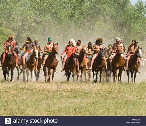 Custers Last Stand Reenactment Crow Indian Reservation On Little Big