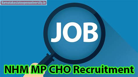 Nhm Mp Cho Recruitment Notification Application Form Apply Online