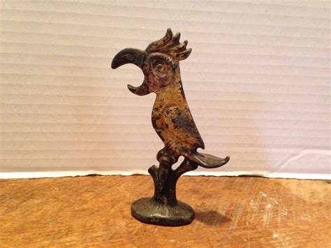 Vintage S Hubley Or John Wright Cast Iron Parrot Bottle Opener