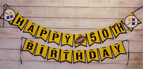 Pittsburgh Steelers Happy Birthday Banner Football Birthday Etsy