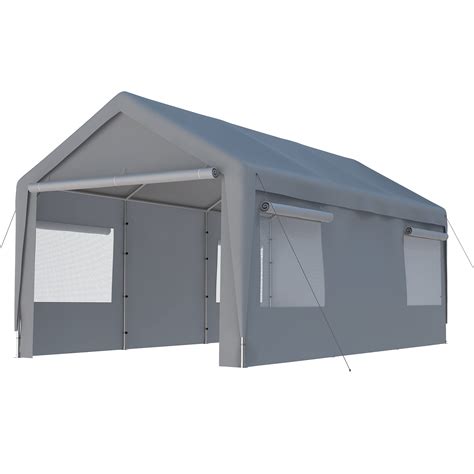 Gardesol Carport X Ft Heavy Duty Carport With Roll Up Off