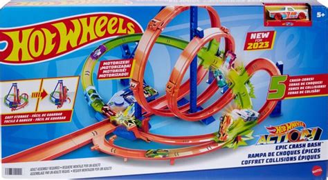 Hot Wheels Baanset Met Crashzones Met Gemotoriseerde Booster En