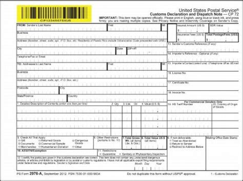 Usps Customs Form Pdf Yhpmkrdecc